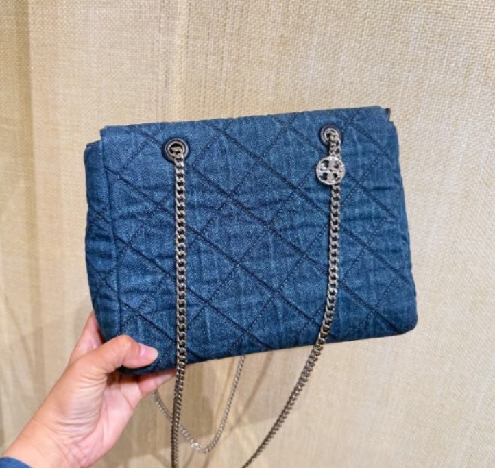 25年 Tory Burch Willa Small Zip Top Tote トートバッグ デニム