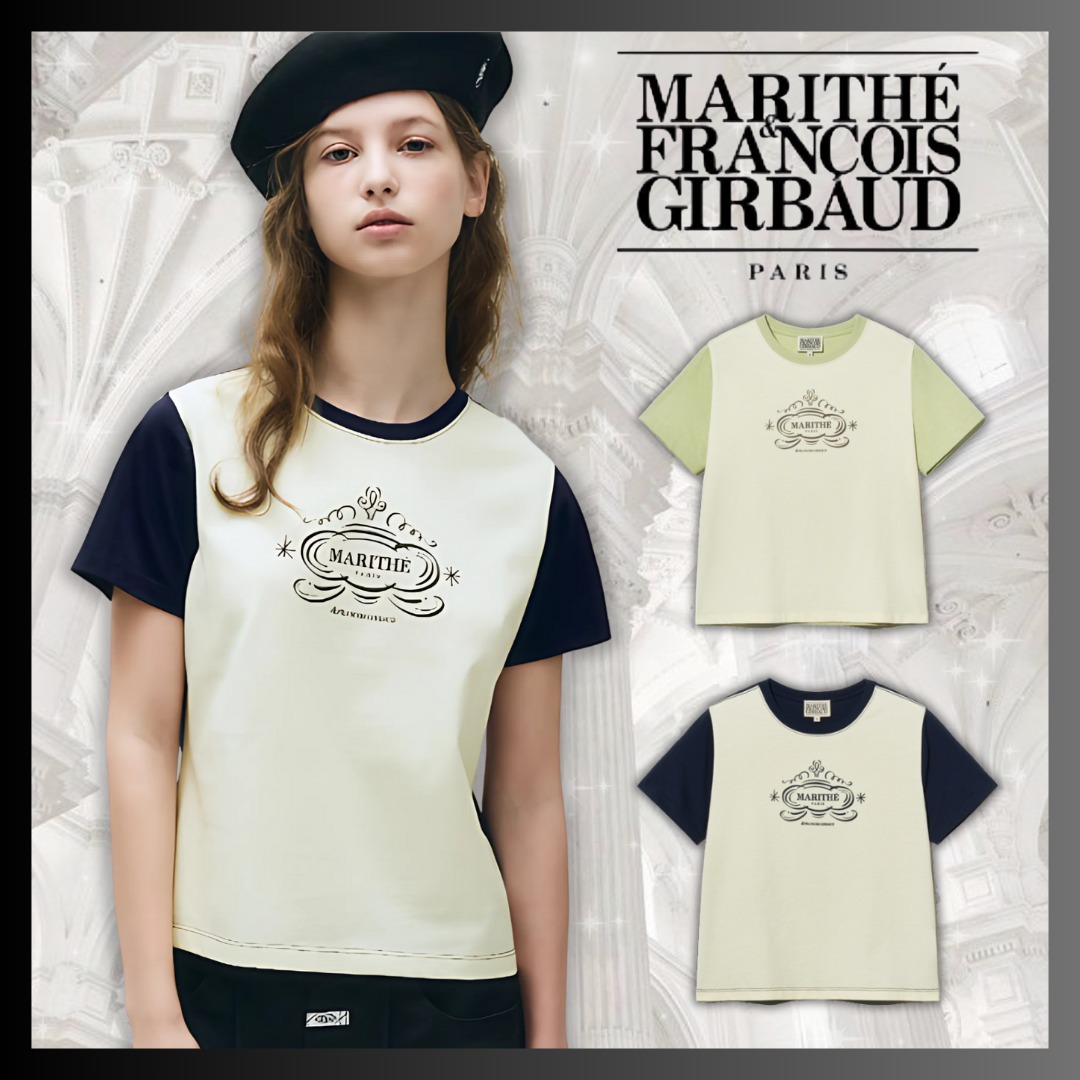 Marithe☆25SS W CONTRAST GRAPHIC TEE （2color）