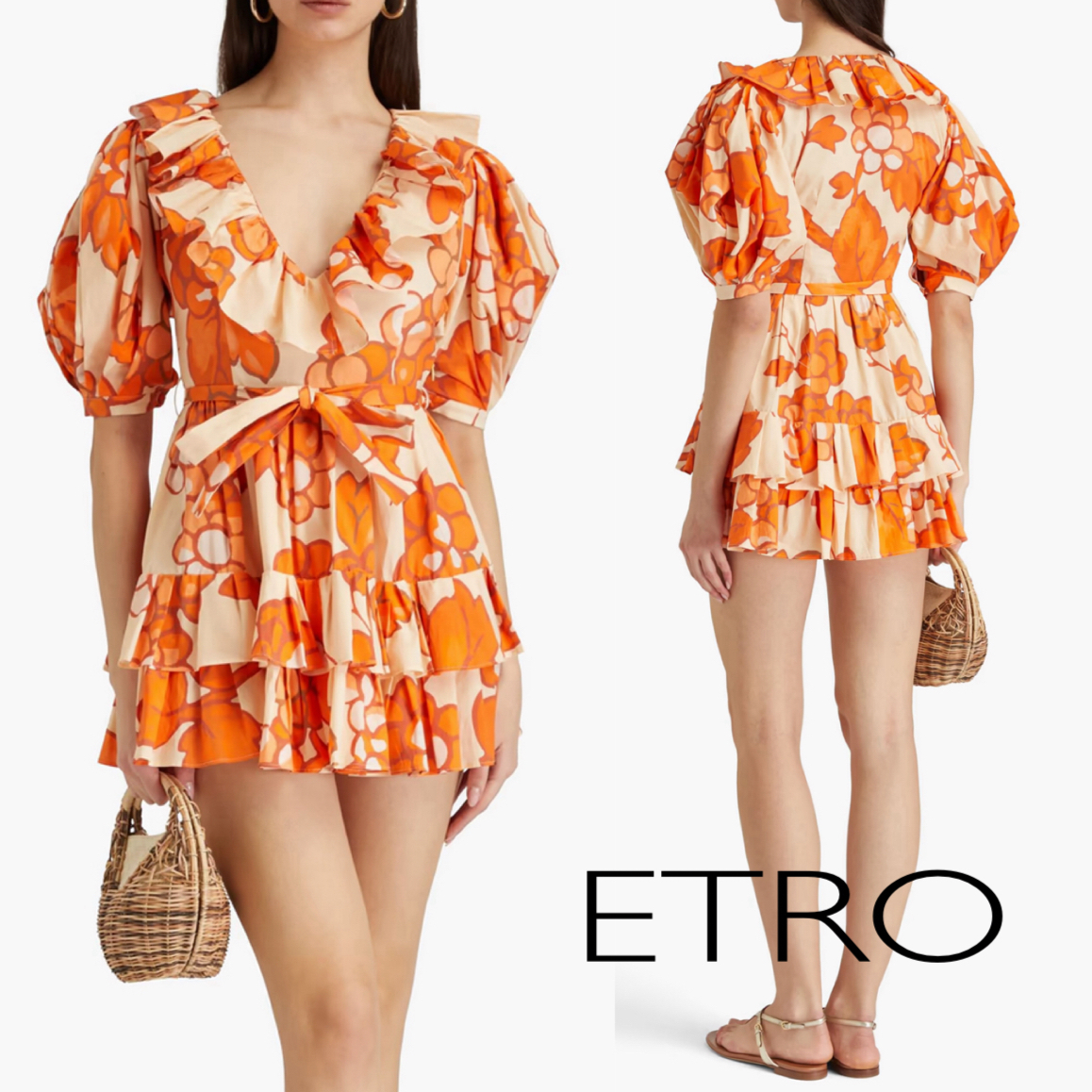 プリント柄★ラッフル★ミニワンピース★ ETRO