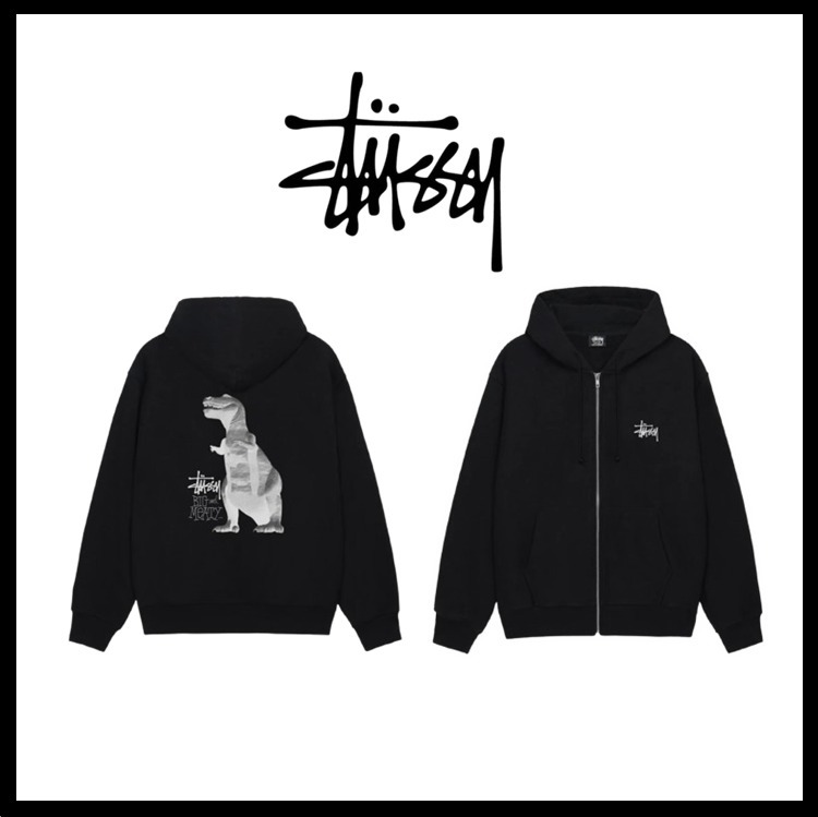 ★関税込★Stussy★Stussy Big & Meaty Zip Hoodie★Black★