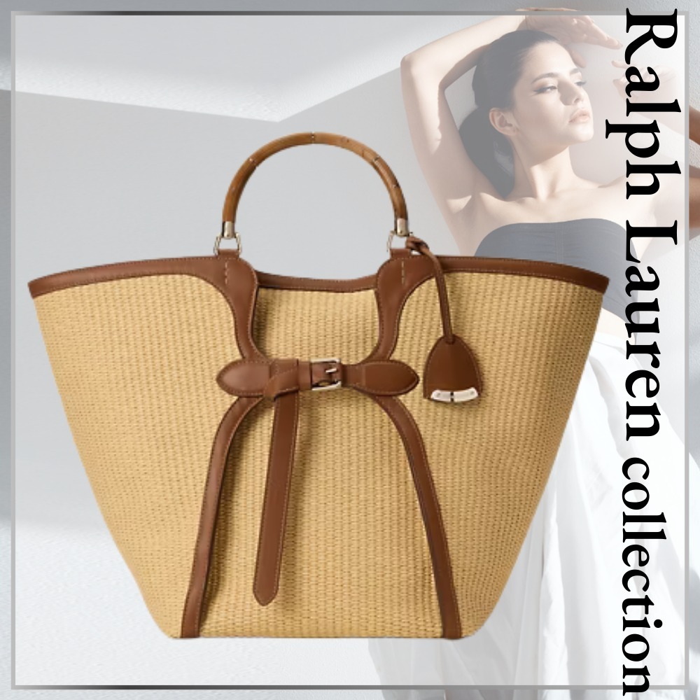 人気 Ralph Lauren collection ブレイド ラフィア ラージ トート