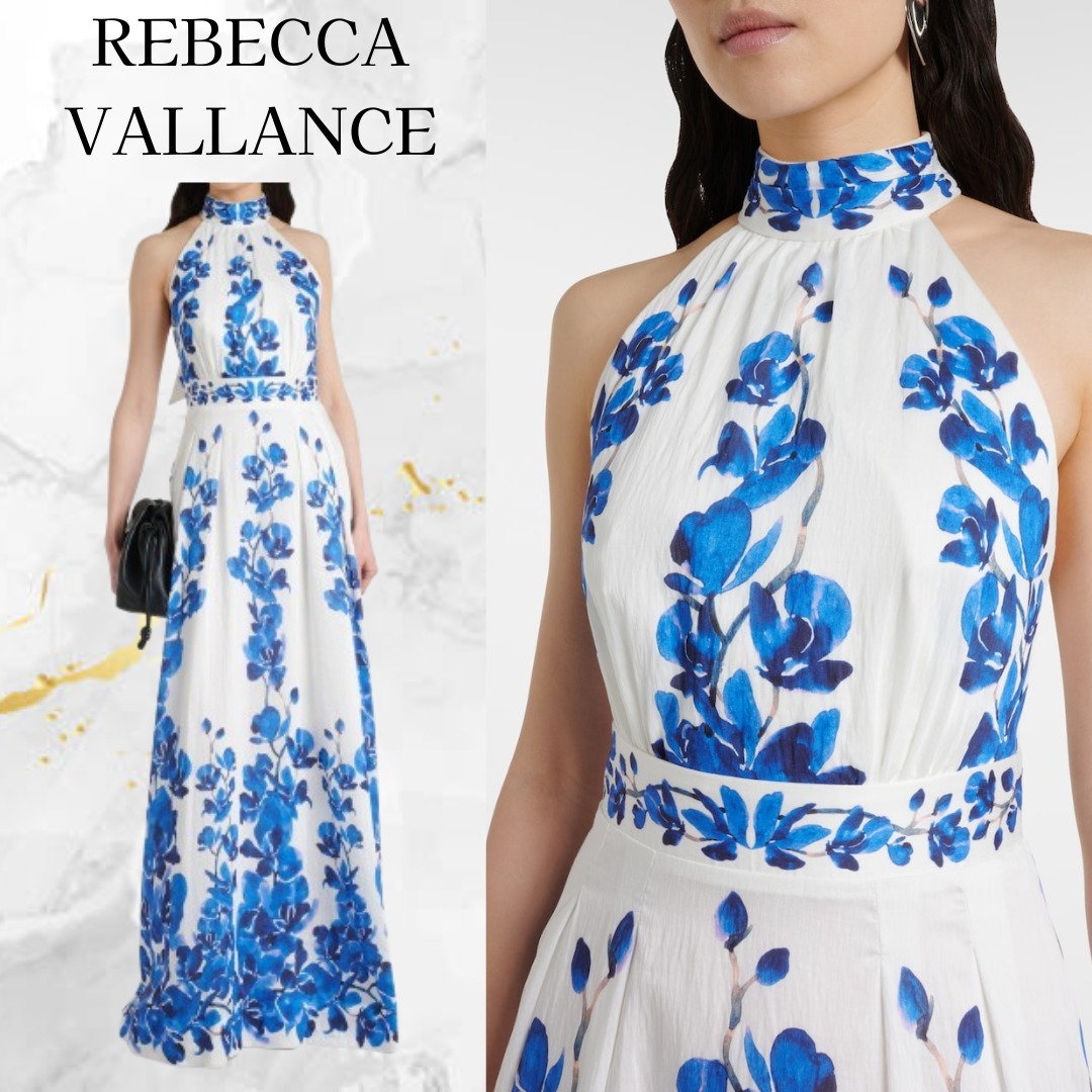 REBECCA VALLANCE☆オーキッドブルー 花柄 マキシドレス