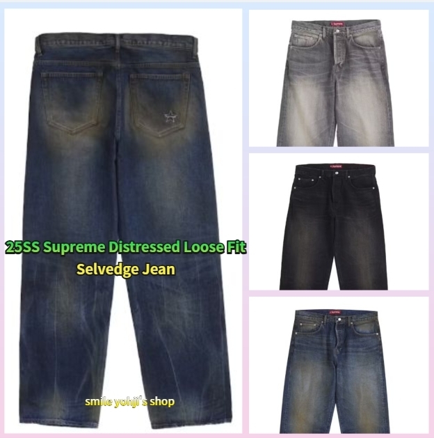 ★25SS WEEK7★Supreme Distressed Loose Fit Selvedge Jean