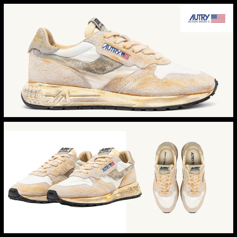 ★AUTRY★REELWIND SUPER VINTAGE SNEAKERS IN NATURAL NYLON★