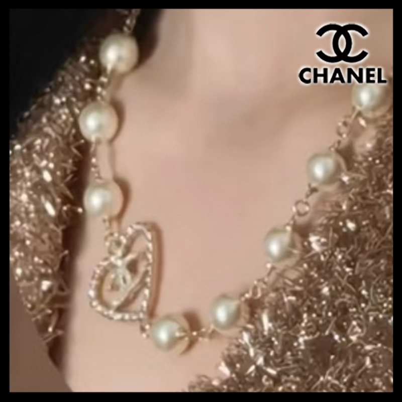 国内発送【パールとハートがチャーミング】CHANEL ネックレス