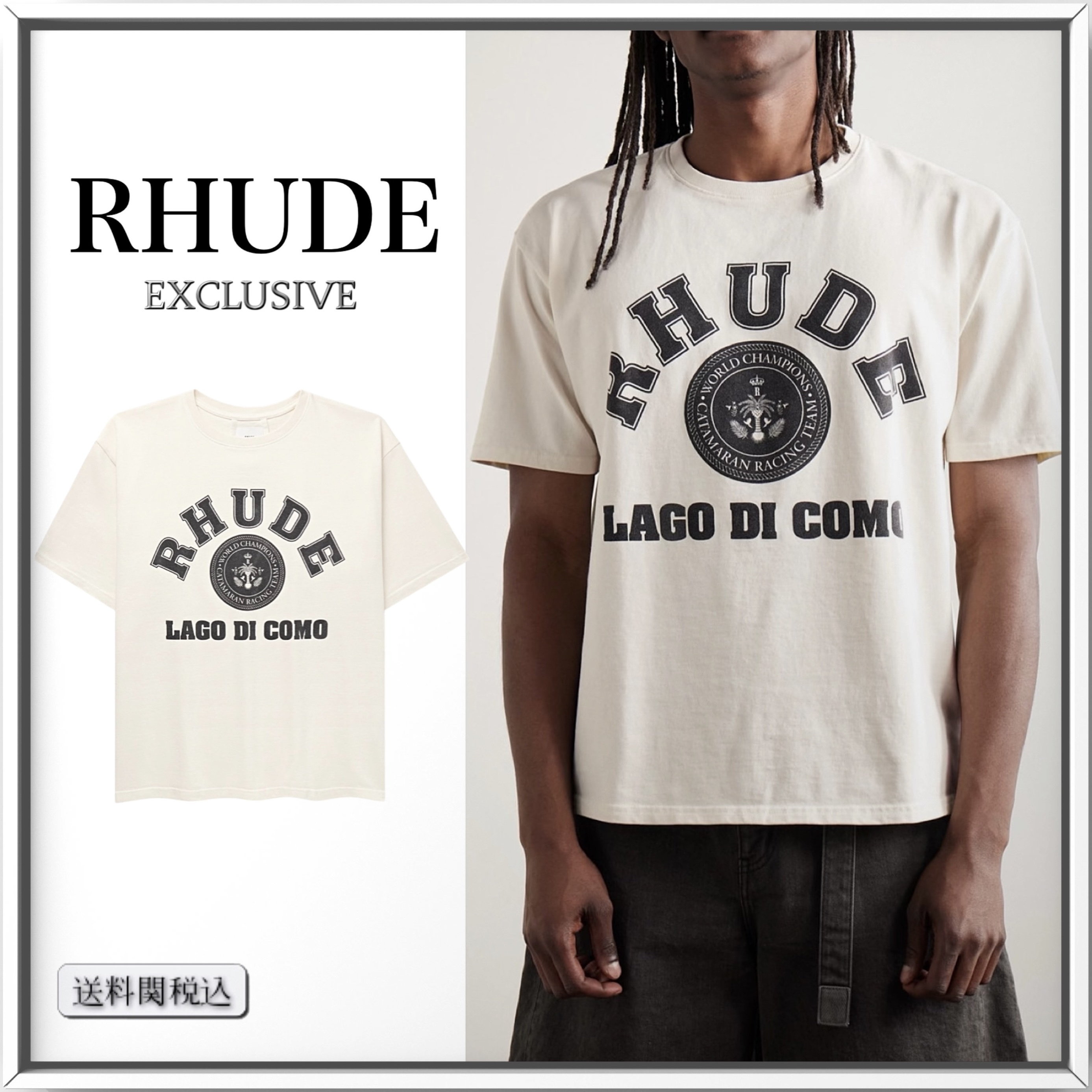 RHUDE x Como 1907 Lago di Como ロゴ コットン Tシャツ 限定品