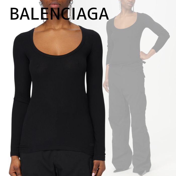 【BALENCIAGA】BB ガルデローベ デコルテ トップ ブラック