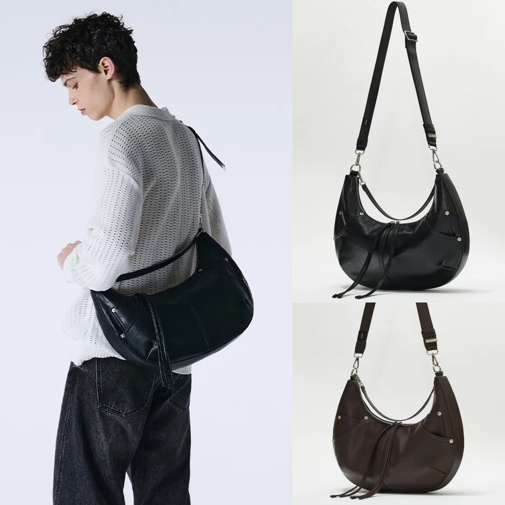 ショルダーバッグ [MAISON MINE] LEATHER SADDLEBAG (2 COLOR)