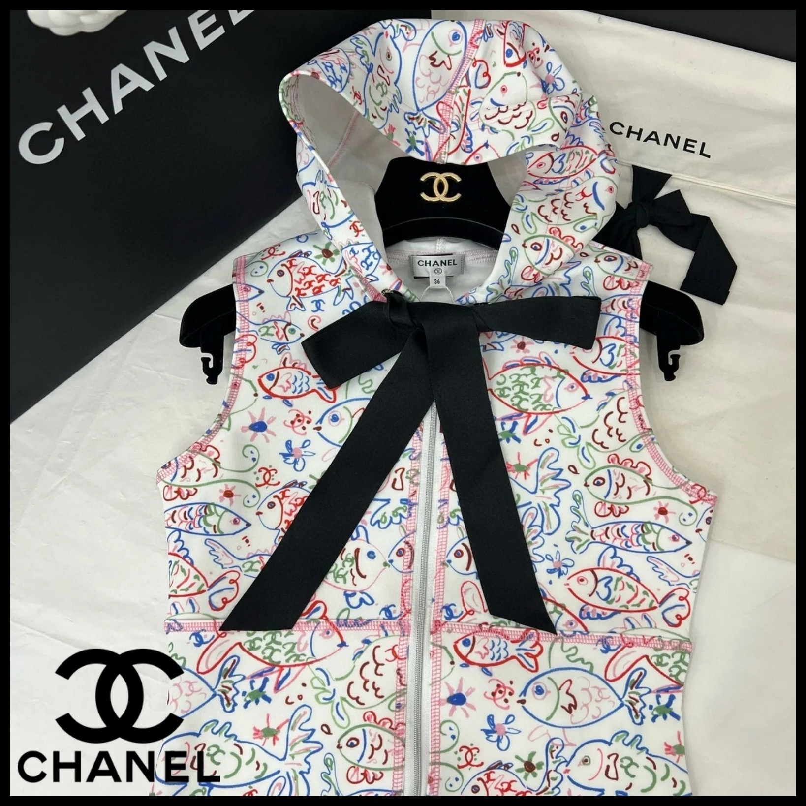 夏のレジャーに♪【CHANEL】魚モチーフデザイン ワンピース水着