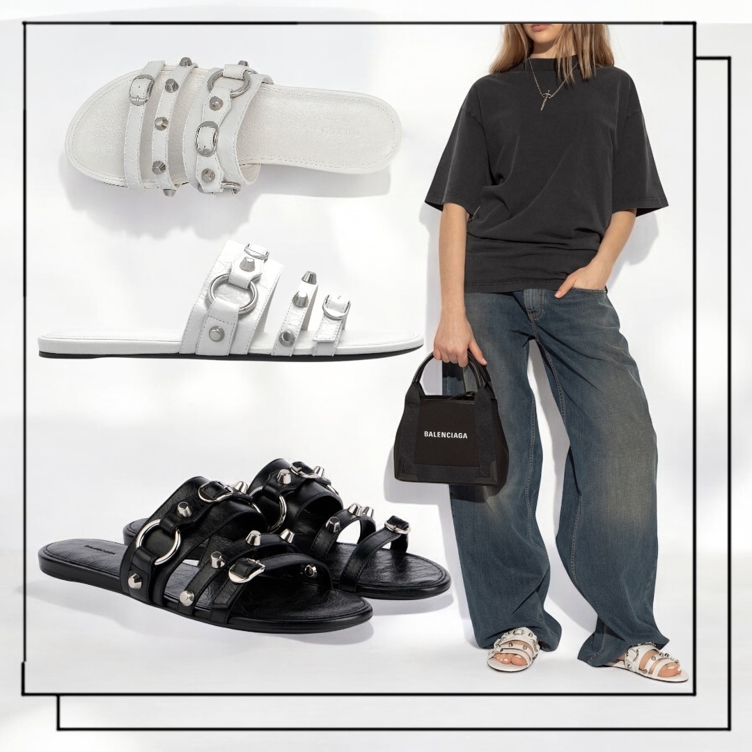 【国内発】BALENCIAGA City レザー ミュール フラット