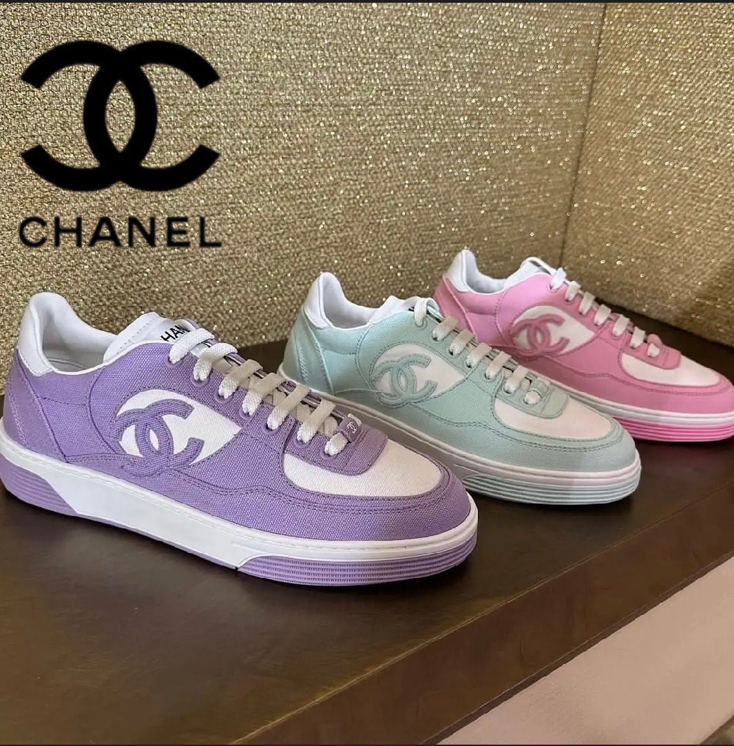 お洒落なデザイン★【CHANEL】コットン スニーカーローカット