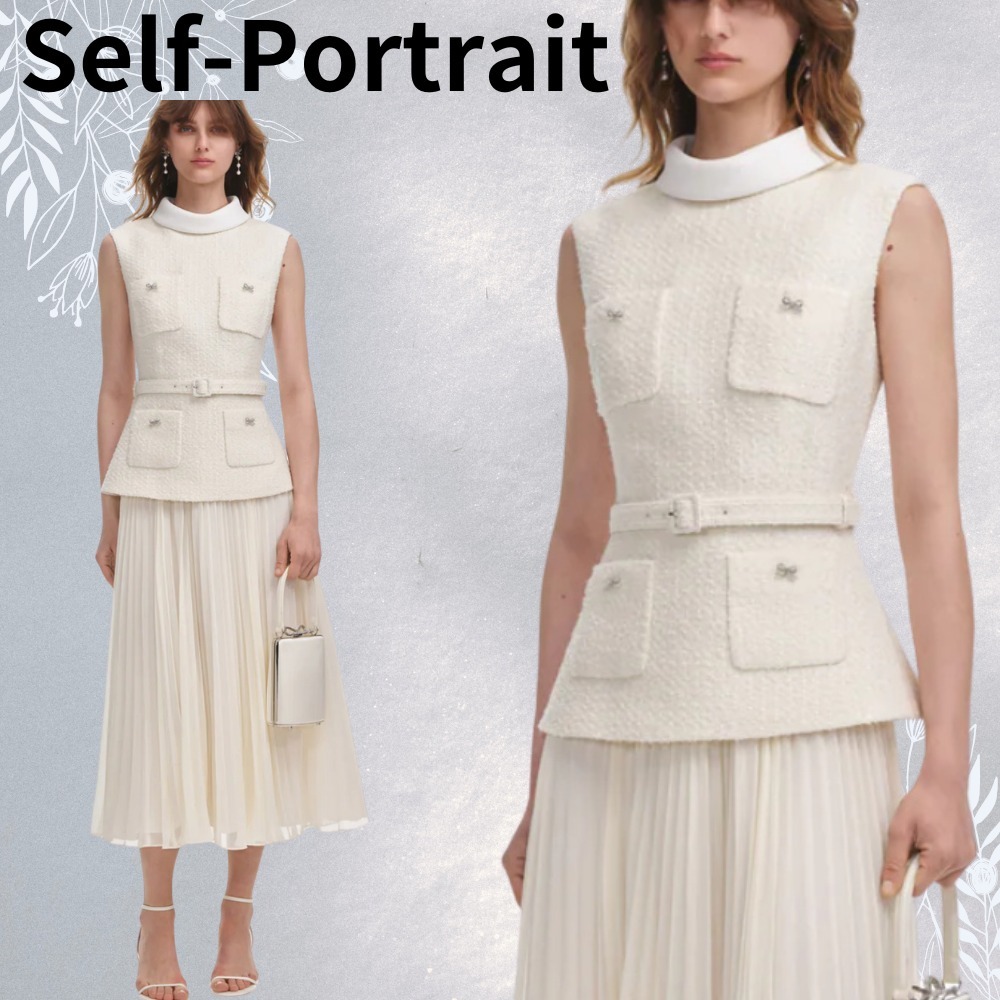 【関税込】Self-Portrait ★凛とした美しさ★ミディドレス