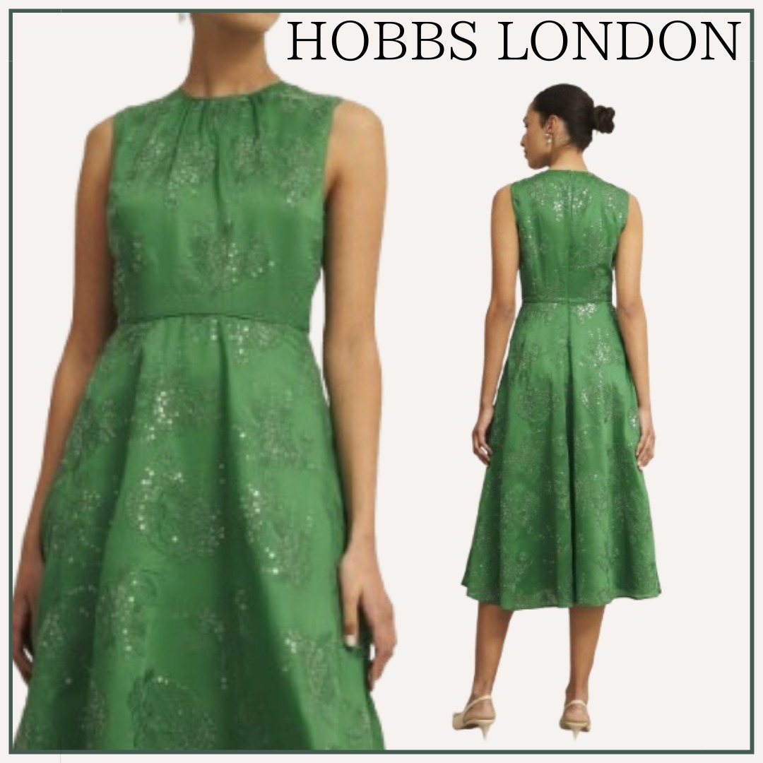 【フローラル】HOBBS LONDON /rachel スパンコール 刺繍ドレス