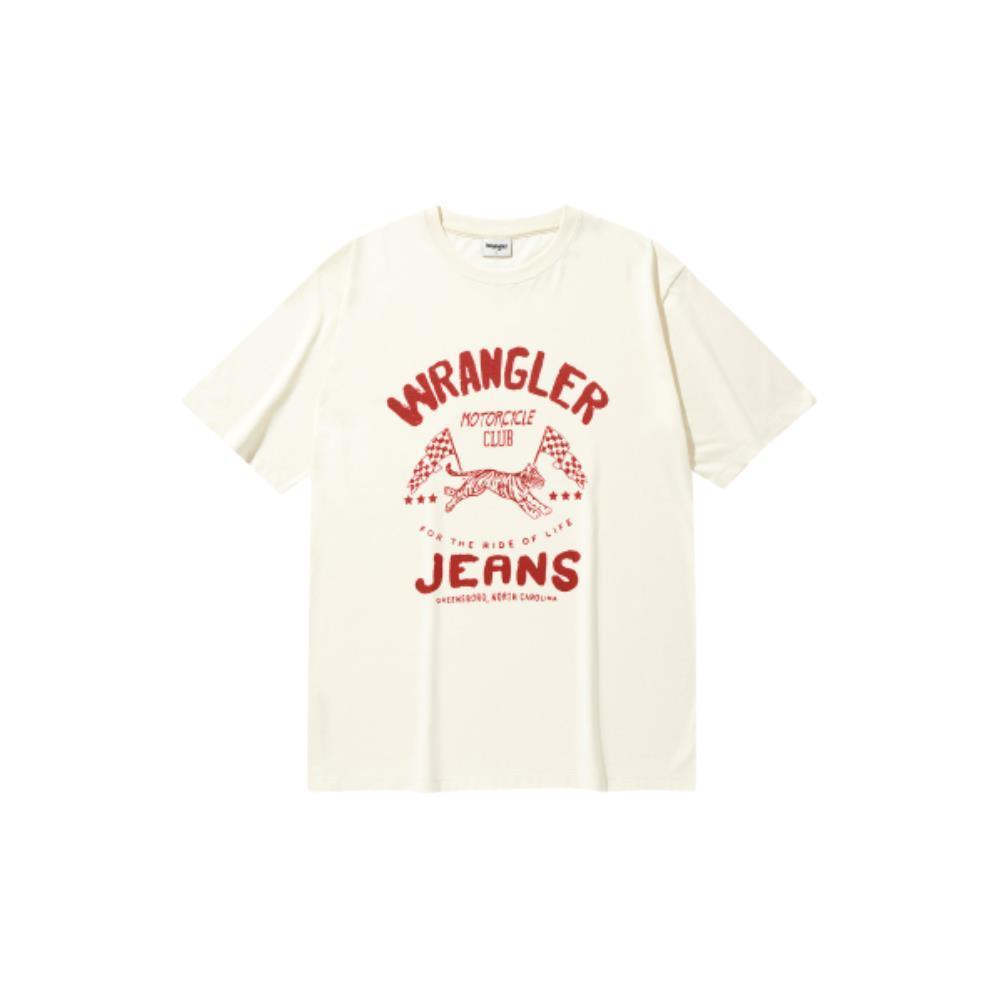 ◆Wrangler◆ Flag Tiger Tshirt Ivory