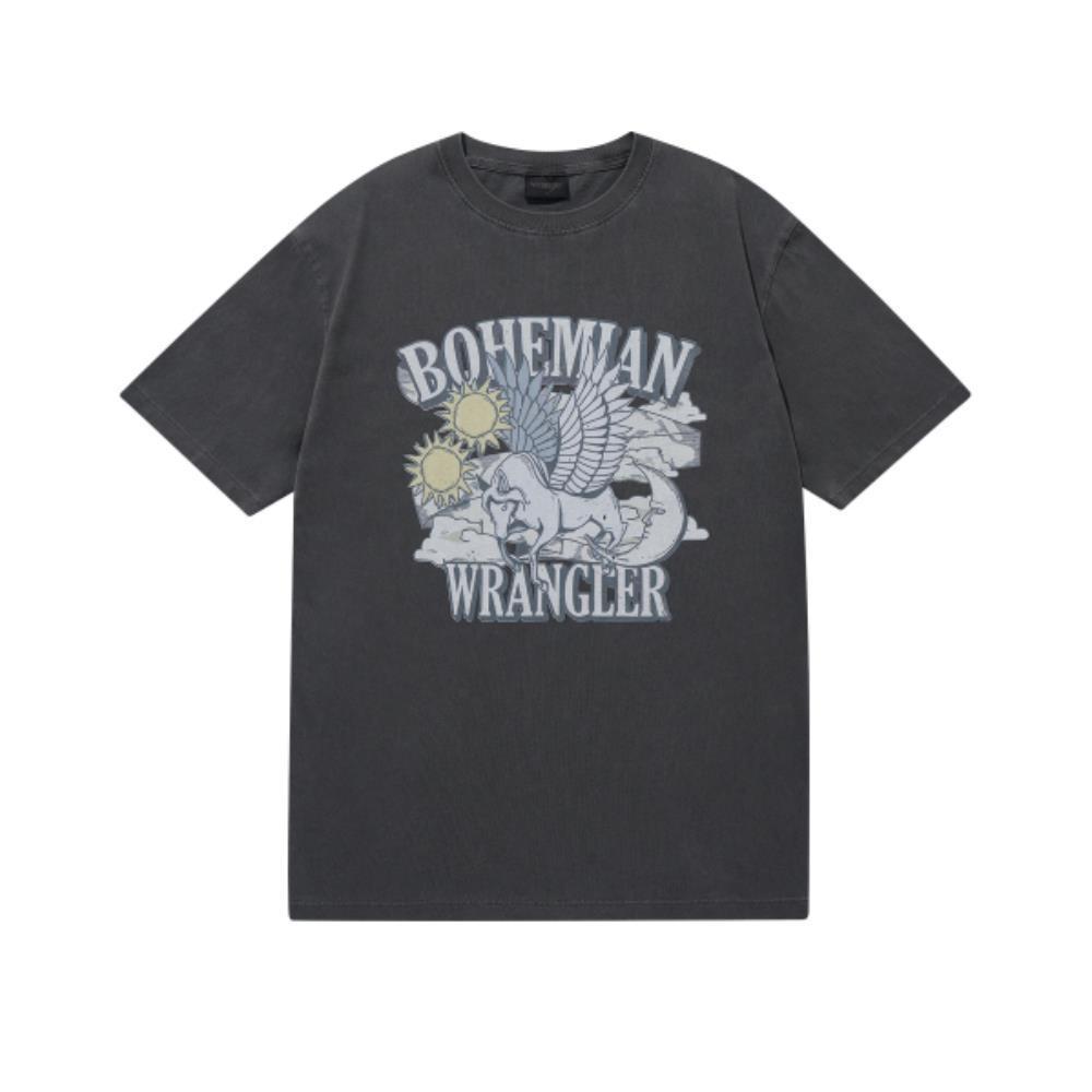◆Wrangler◆ Pigment Bohemian Pegasus TShirt Charcoal
