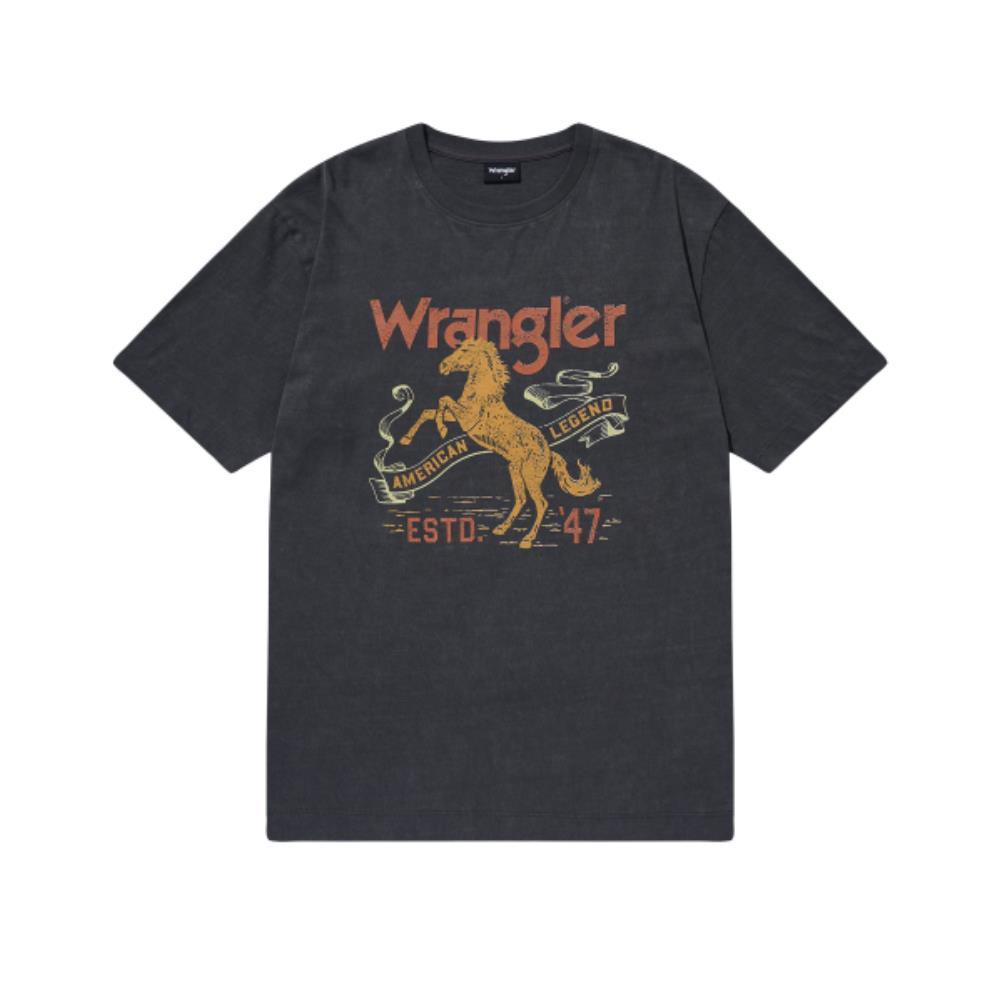 ◆Wrangler◆ Semi-over pigment horse short sleeve t-shirt