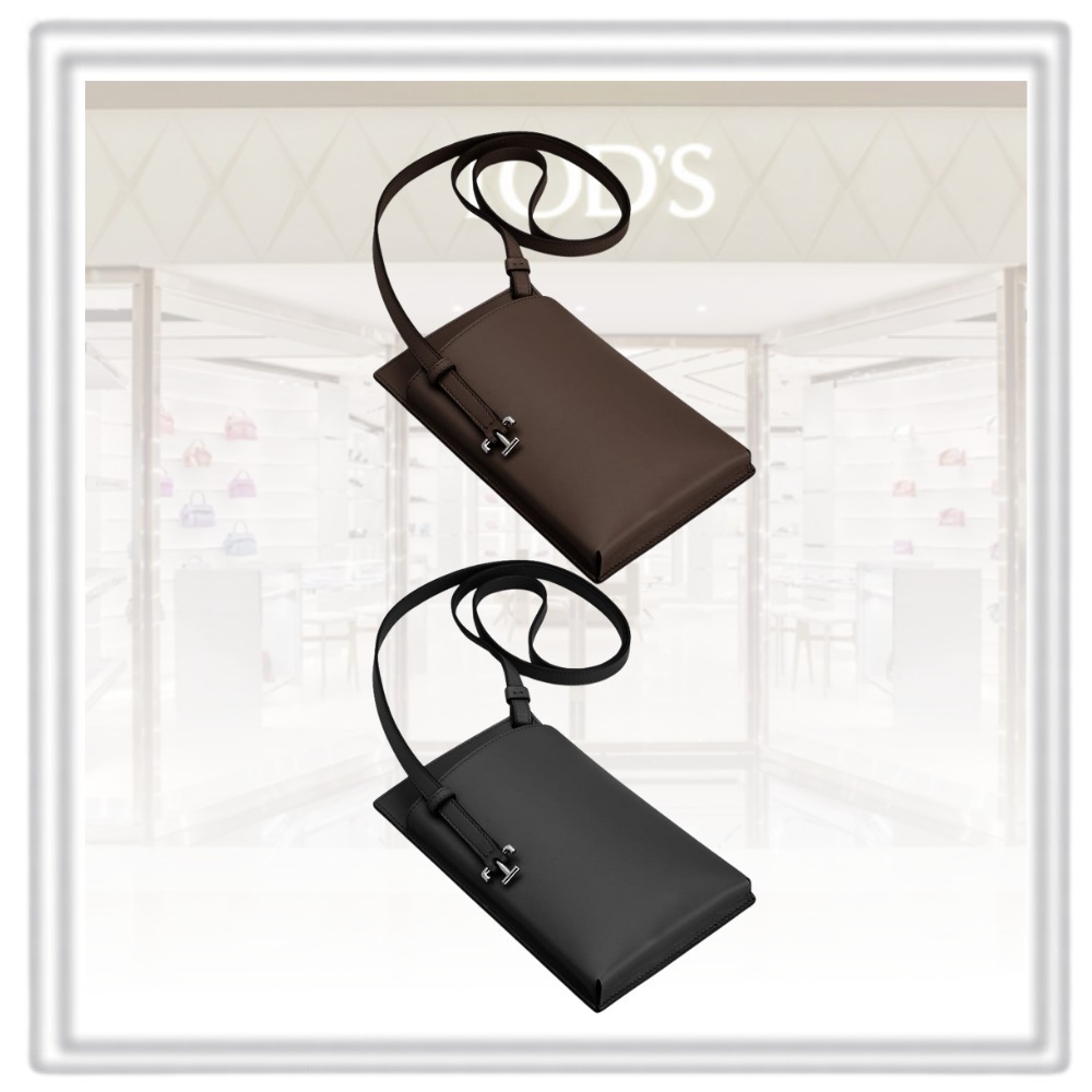 送料込Tod's トッズ レザー ミディアム 携帯電話ホルダー