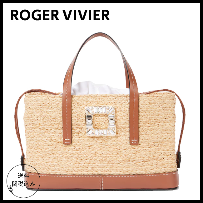 国内発送【ROGER VIVIER】ヴィヴ スケート ラフィアトートバッグ