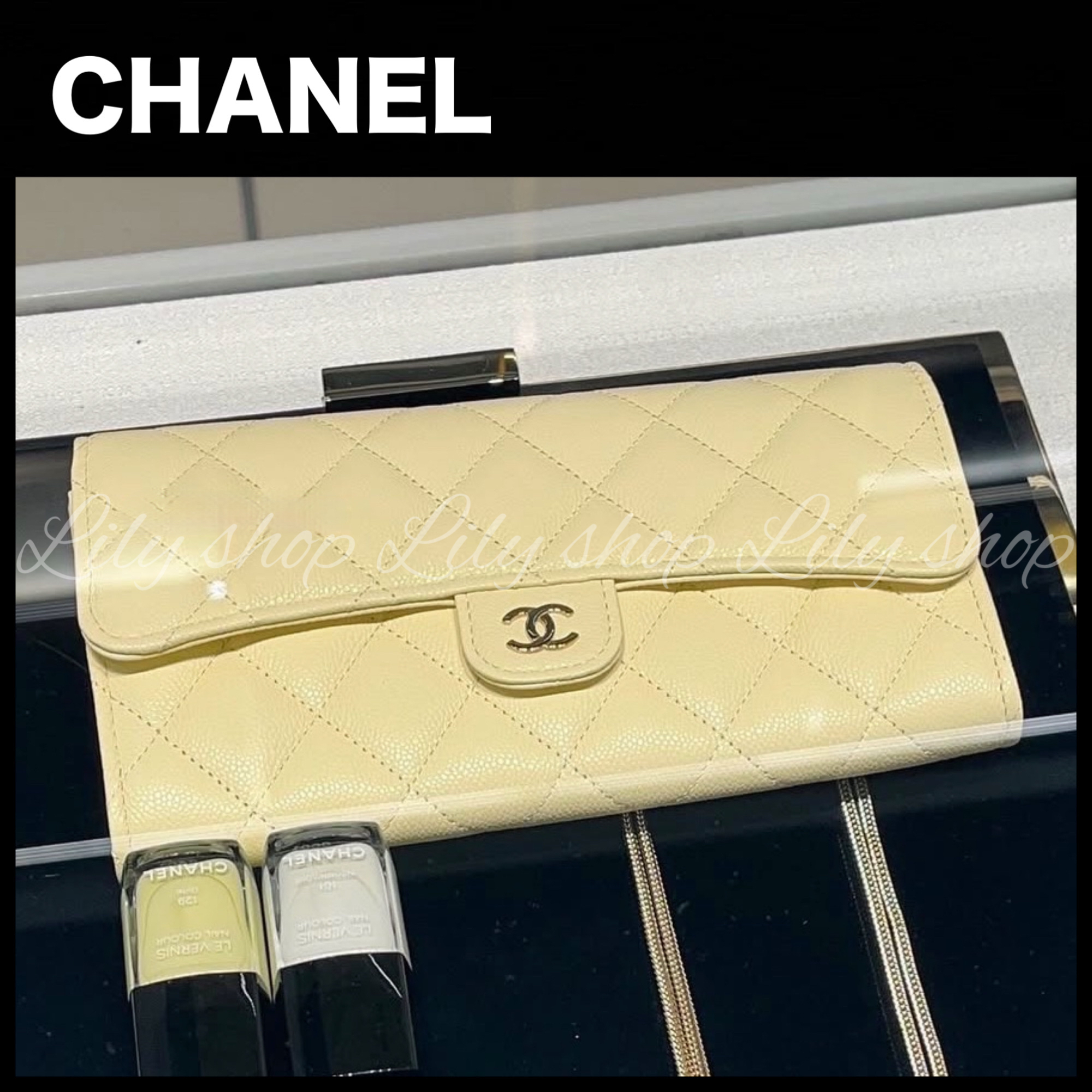 【人気のパステル♡】CHANEL ロング フラップウォレット