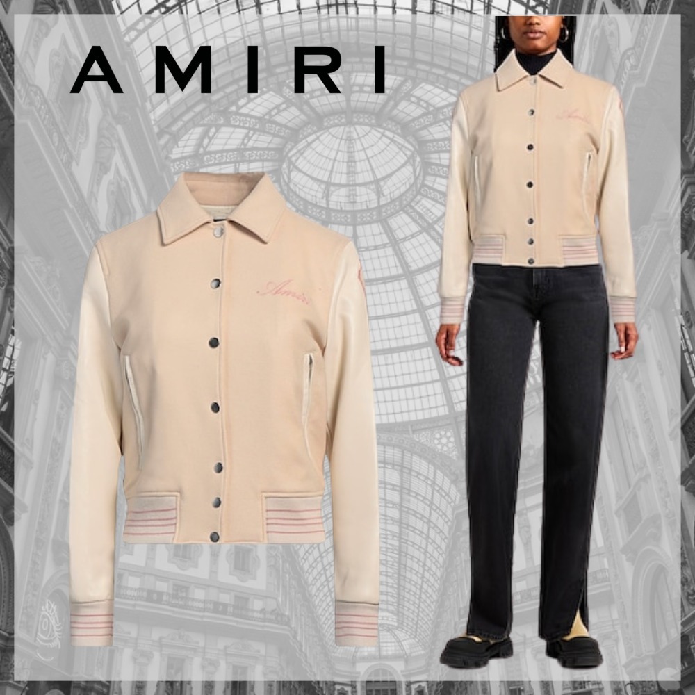 AMIRI* アミリ ロゴ ブルゾン ベージュ 長袖 バーシティ