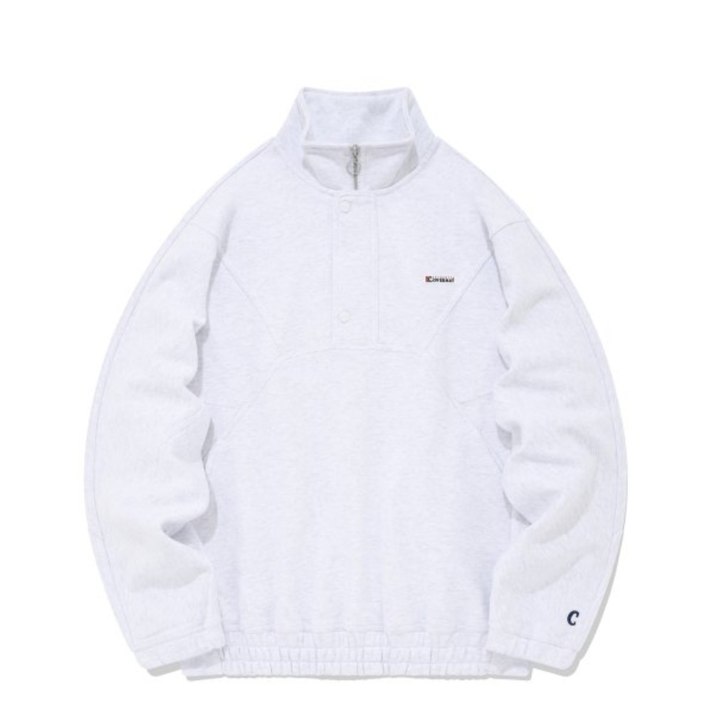 スウェット・トレーナー COVERNAT Overfit Chevron Sweat Anorak Heather Grey