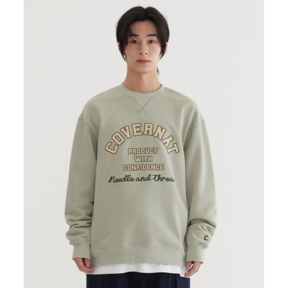 スウェット・トレーナー COVERNAT Classic Arch Logo Man to Man Light Khaki