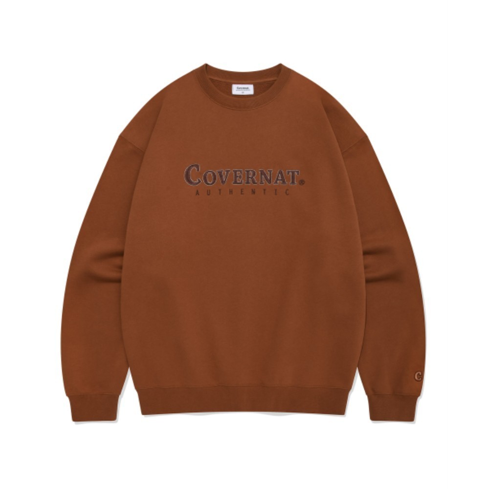 スウェット・トレーナー COVERNAT Authentic Logo Man to Man Brown