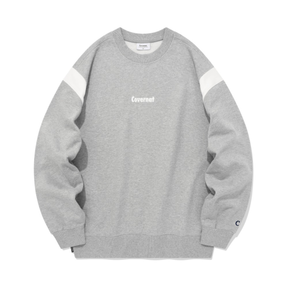 スウェット・トレーナー COVERNAT Comfort Logo Varsity Man to Man Melange Grey