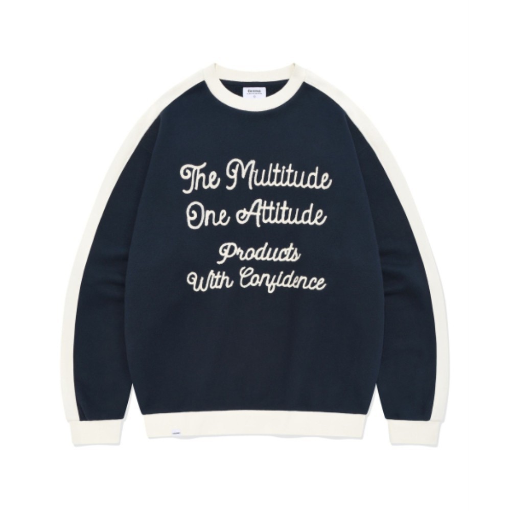 スウェット・トレーナー COVERNAT Retro Lettering Man to Man Navy