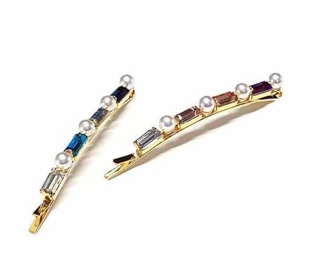 ヘアアクセサリー [BlackMuse] multi color square pearl pin set