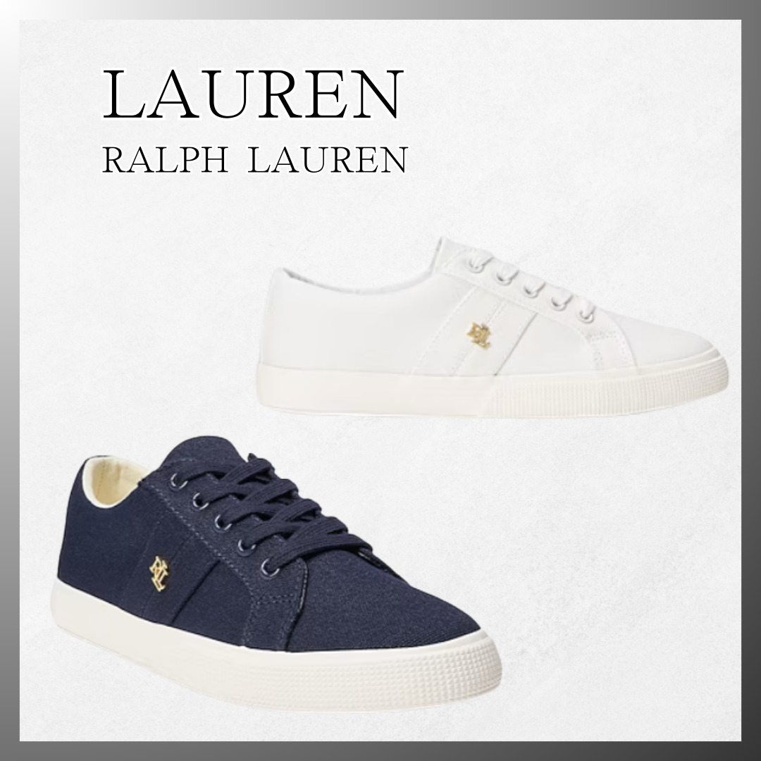 LAUREN RALPH LAUREN◆ キャンバス スニーカー メタル ロゴ