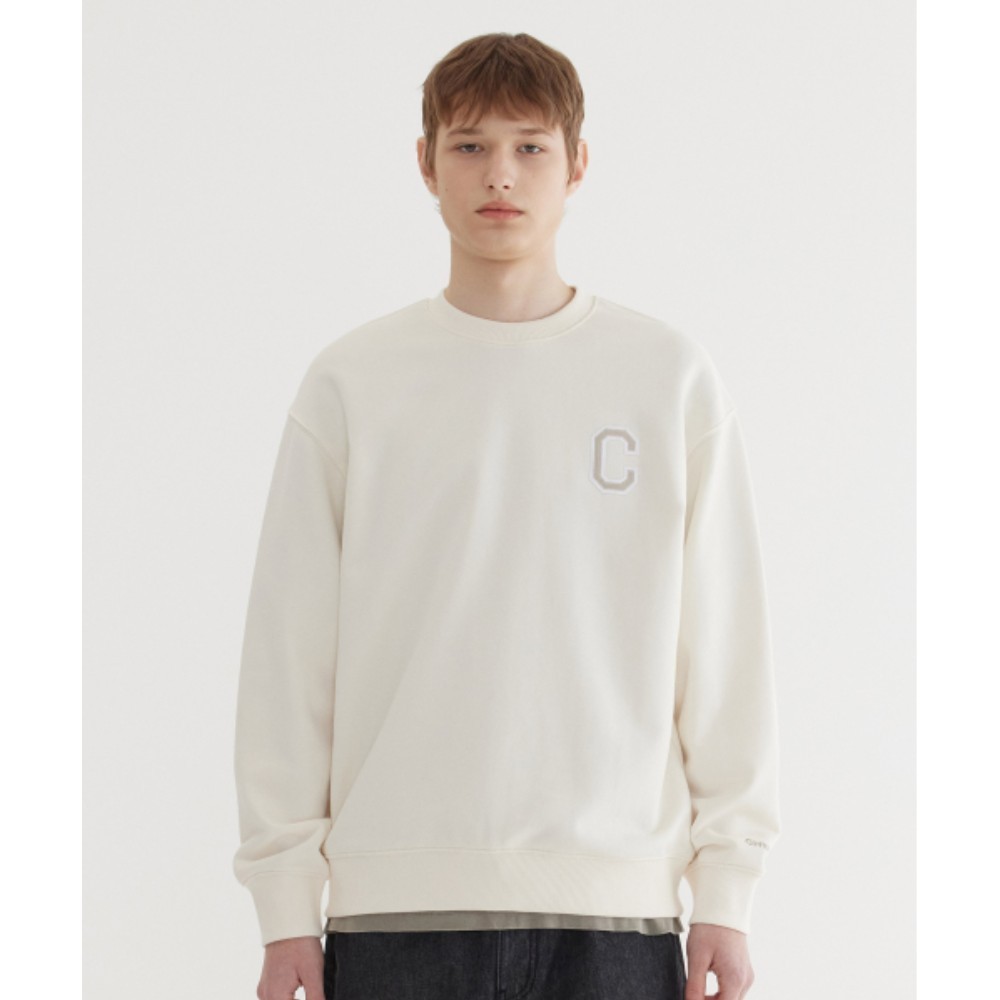 スウェット・トレーナー COVERNAT C Logo Man to Man Ivory