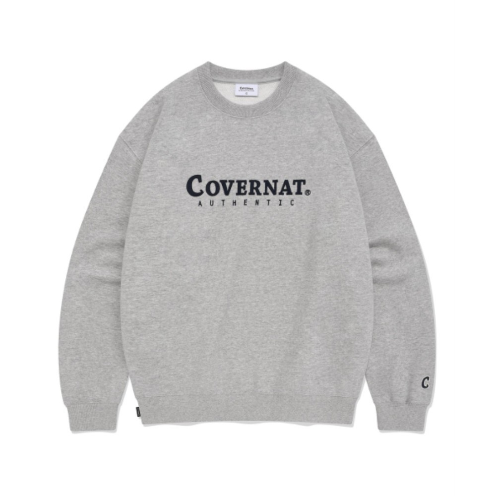 スウェット・トレーナー COVERNAT Authentic Logo Man to Man Melange Gray