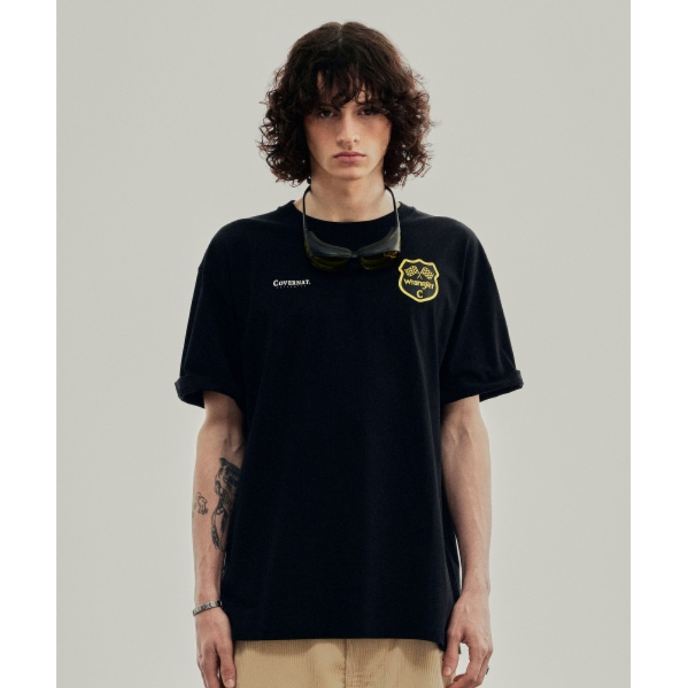 Tシャツ・カットソー COVERNAT CoverNatXWrangler 08 Vintage T-Shirt Black