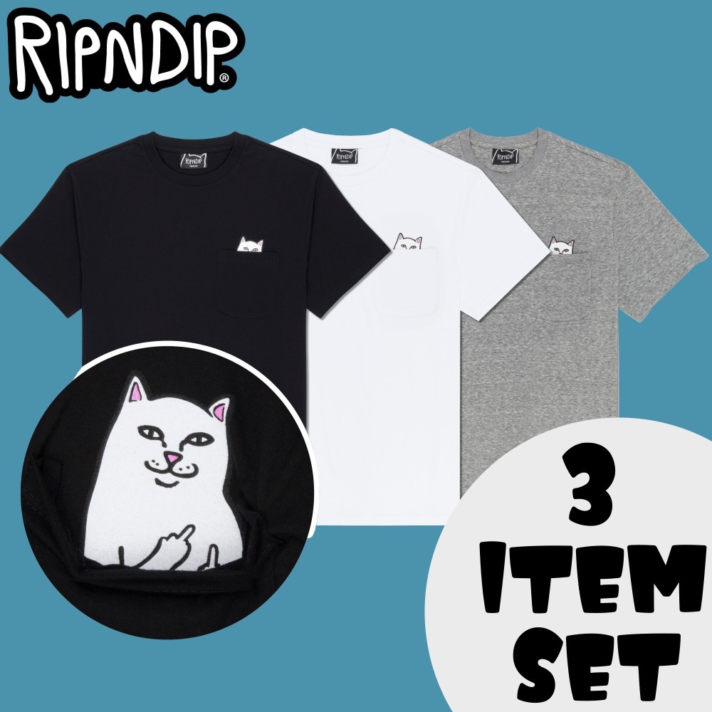 Tシャツ3枚セット【RipnDip】Nermal Pocket ■送料関税込み■
