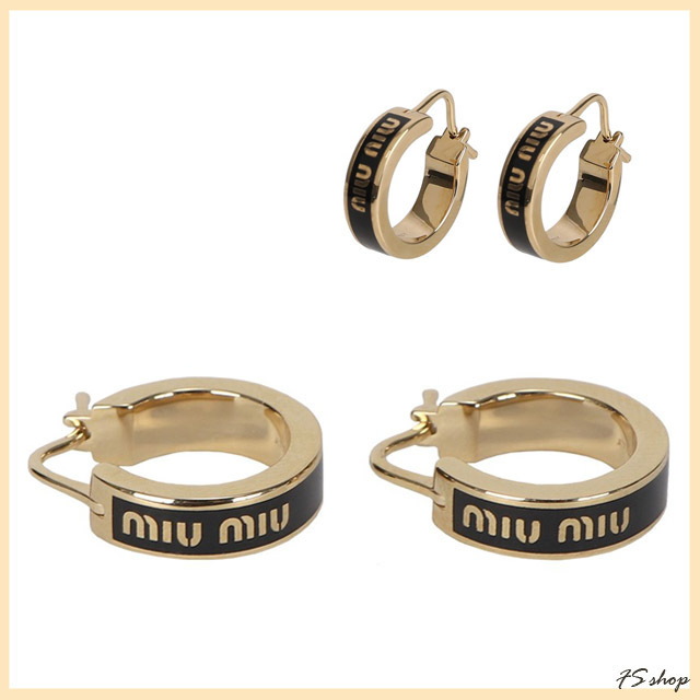 MiuMiu | 正規品/関税送料込み ロゴ エナメル メタル ピアス