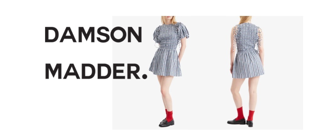 ワンピース Damson Madder Becca Bubble Mini Dress