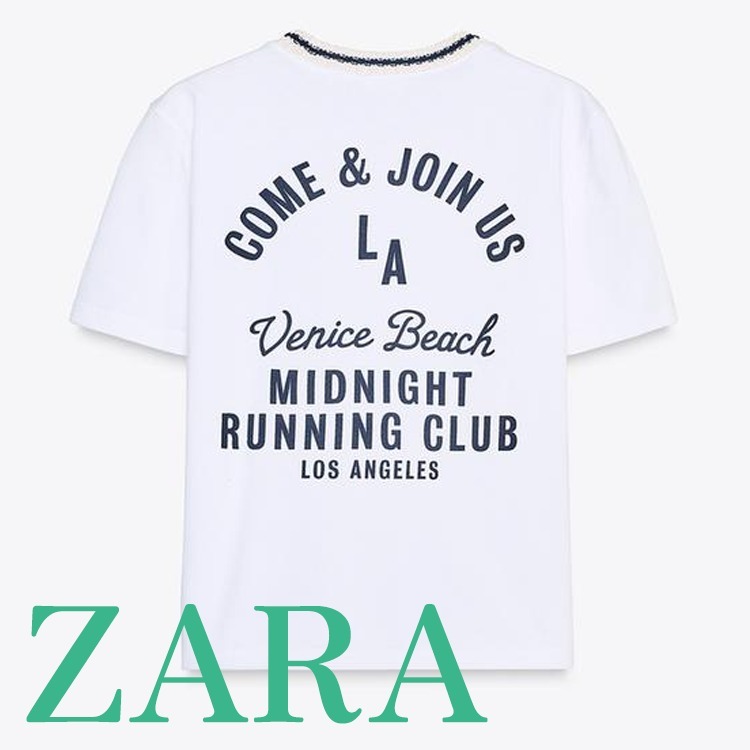 【ZARA】チャンキーニット襟付き刺繍入りTシャツ 5644/158/251