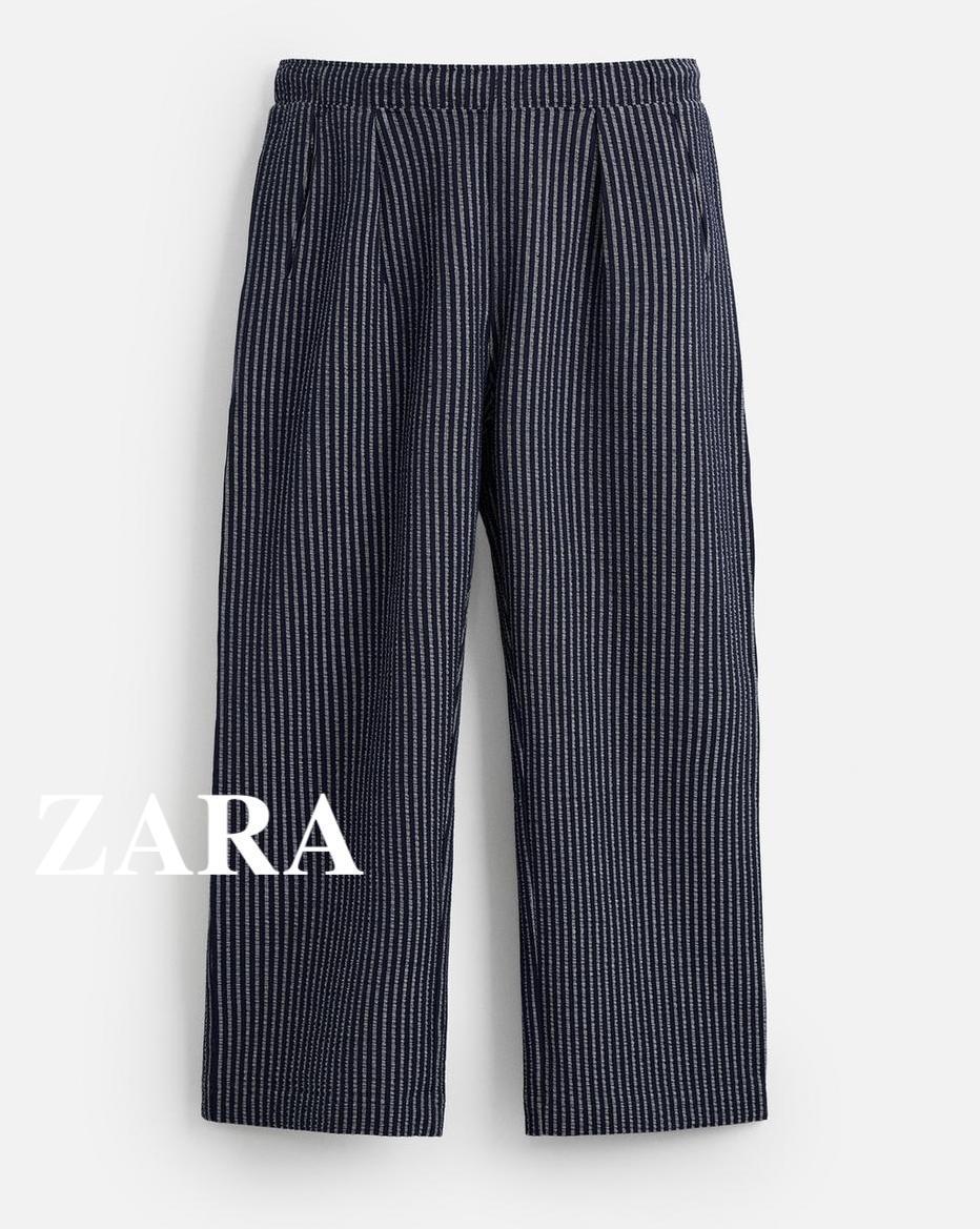 ★ドイツ発*ZARA*新作*テクスチャーストライプジョガーパンツ/NV