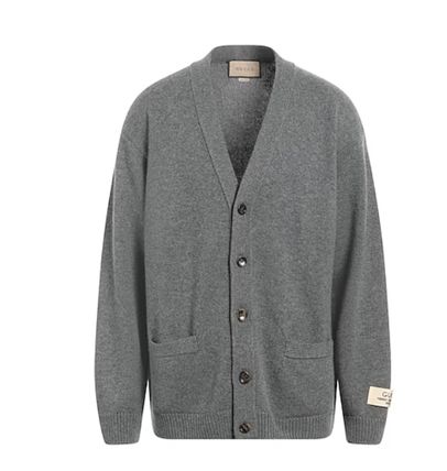 Gucci Wool Cardigan With GG Intarsia 'Grey' 770507-XKDSJ-1128