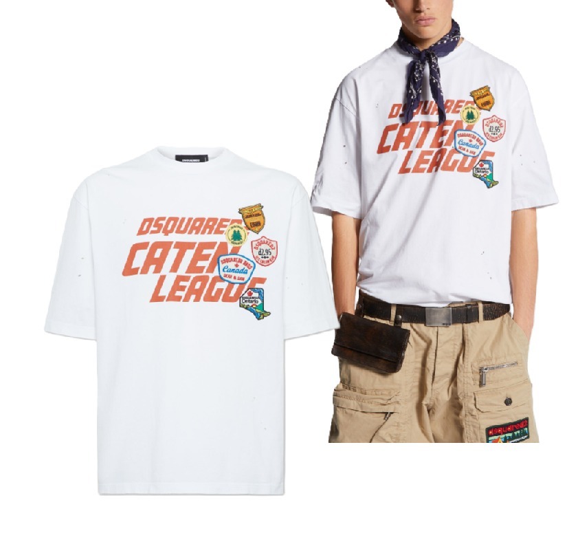 ★送関込み★ DSquared2 Loose Fit Caten League T-Shirt