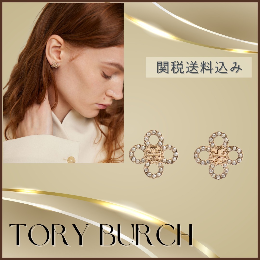 Tory Burch 【関税送料込&SALE価格】パヴェスタッドピアス