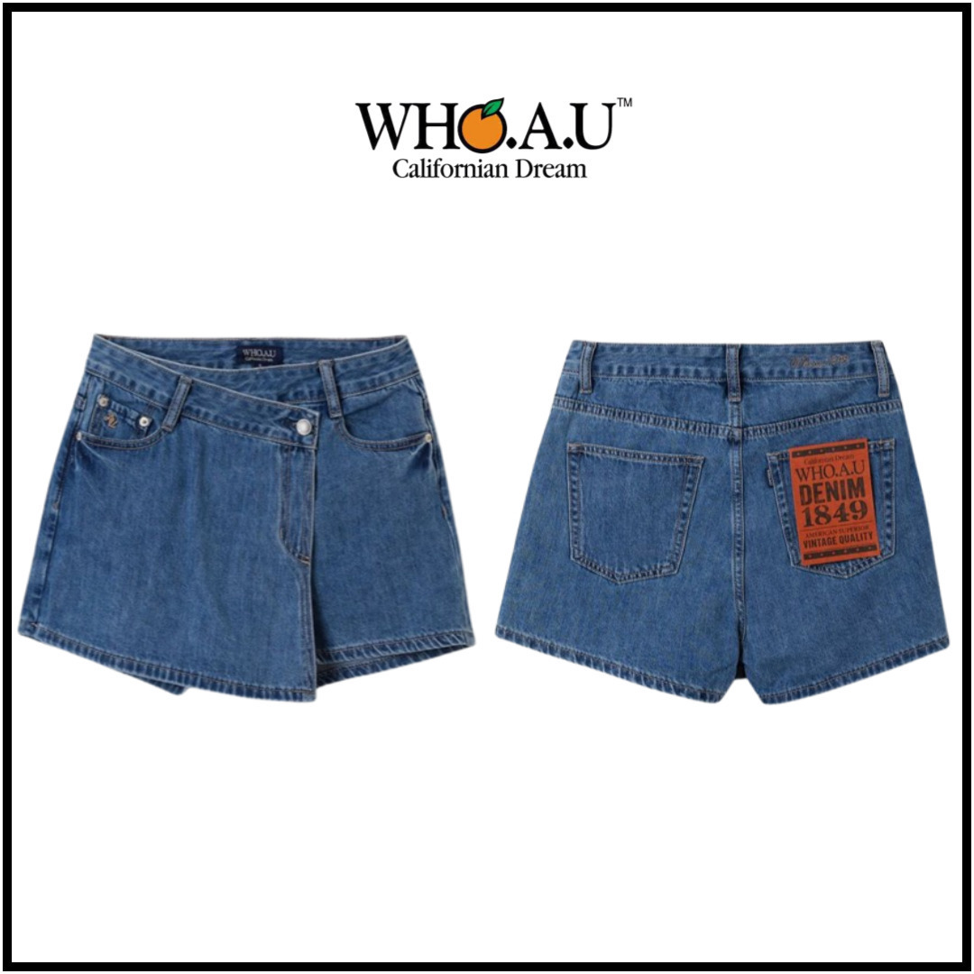 [WHO.A.U] Denim Wrap Skirt Pants / 韓国発