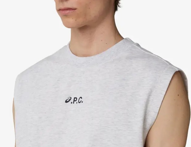 A.P.C.アーペーセー /タンクTシャツ x アシックス ライトグレー A.P.C.アーペーセー /タンクTシャツ x アシックス ライトグレー