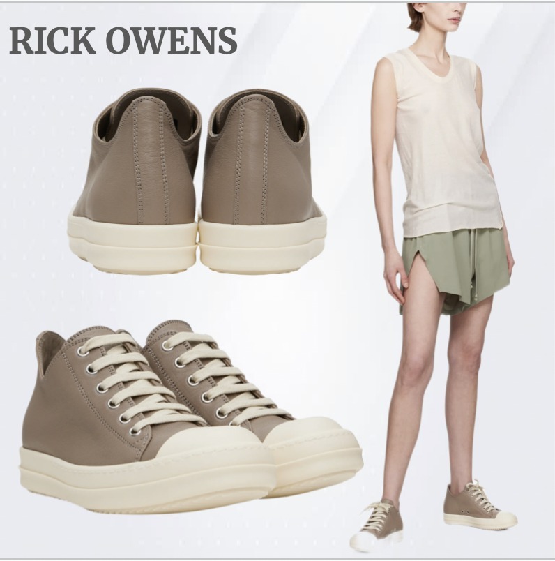 【RICK OWENS】トープ Hollywood ローカットスニーカー