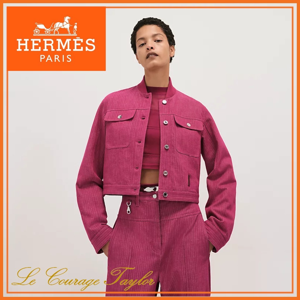 ピンク♪【HERMES】エルメスリバーシブルジャケット