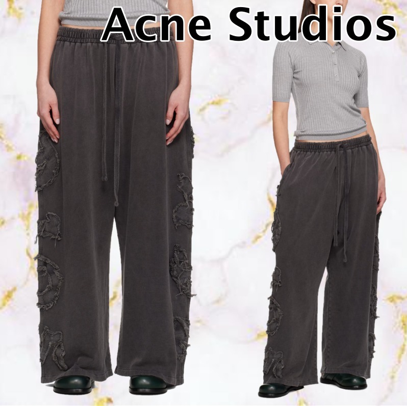 【Acne Studios】ブラック ロゴ ラウンジパンツ