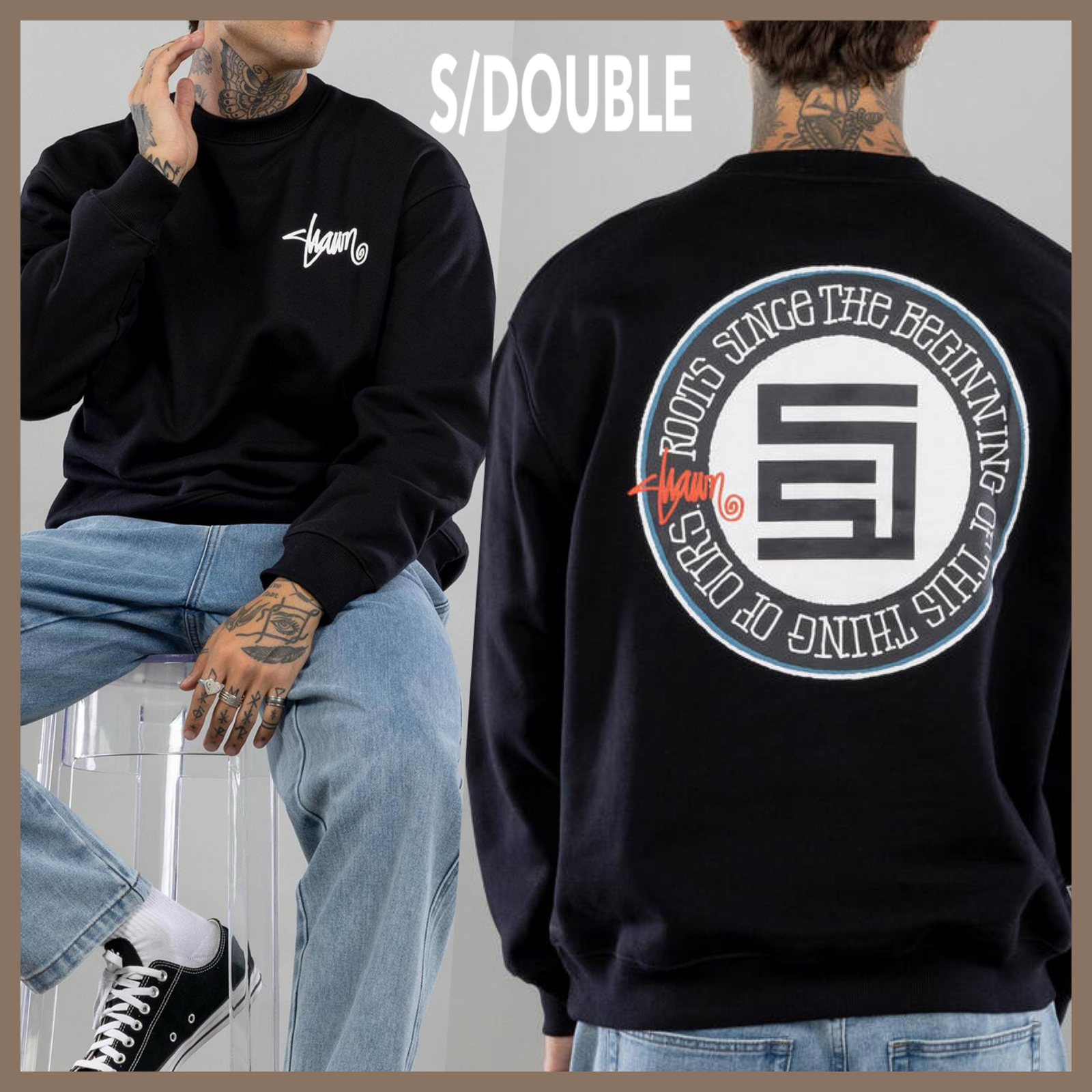 AUS発![S/DOUBLE]♦グラフィックロゴ/スウェット