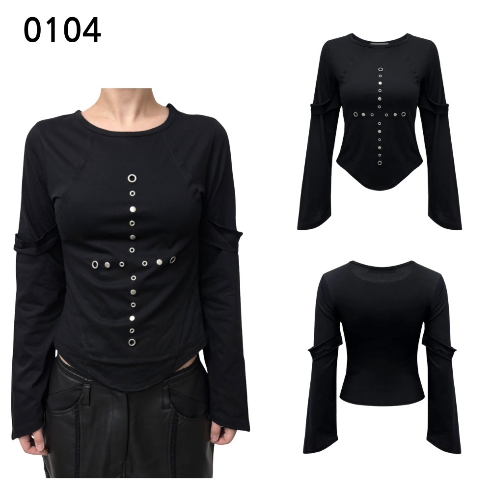 ★0104★ PATCH RIVET LONG SLEEVE【送料0/関税0】