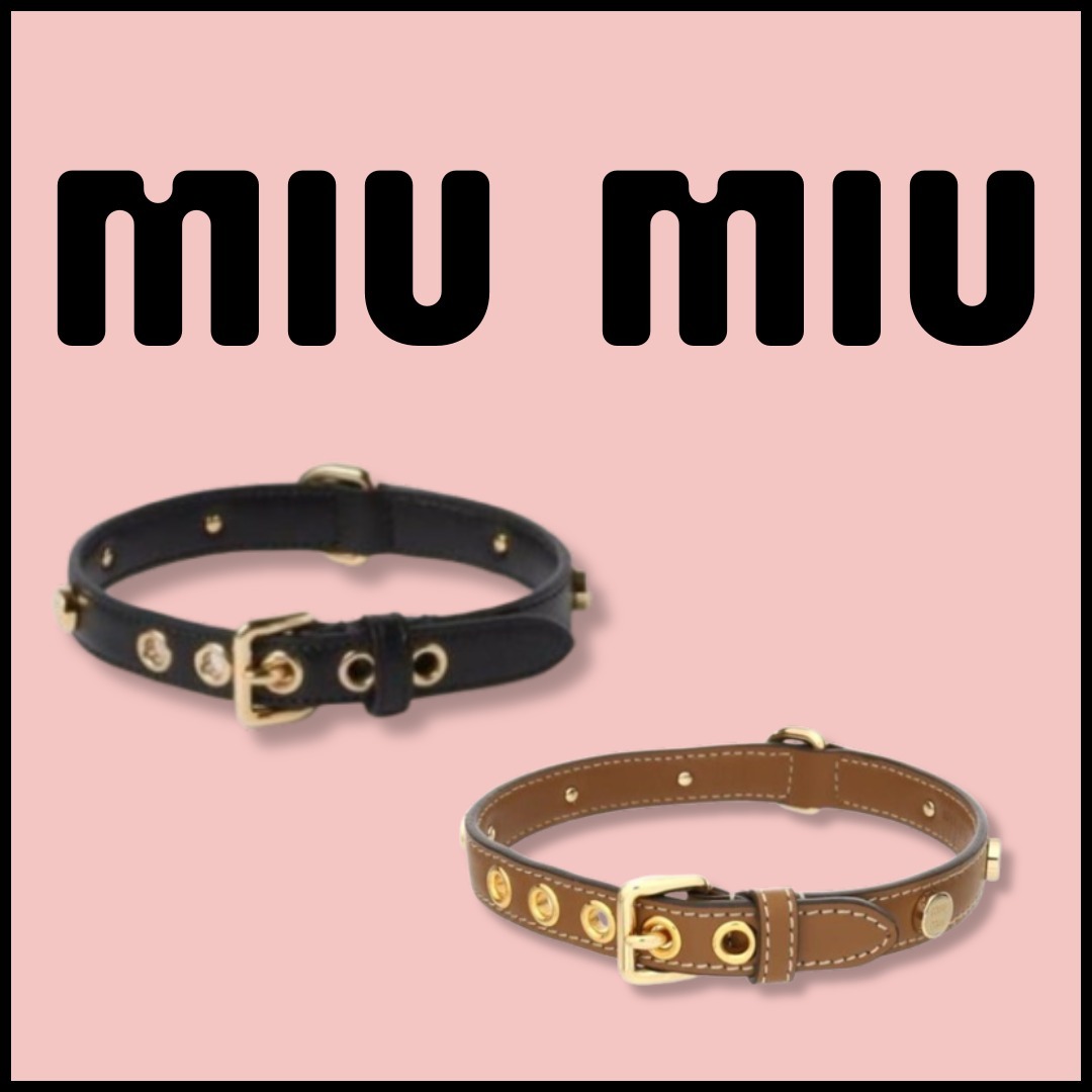 【MIU MIU/ミュウミュウ】ブレスレット ハトメベルト風 スタッズ